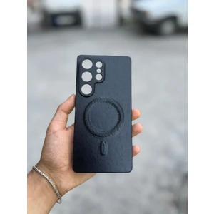 Samsung Galaxy S25 Plus Uyumlu Magsafe Özellikli Deri Görünümlü Silikon Kılıf