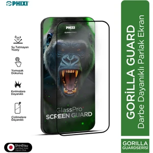 Gorilla Guard iPhone 16 Pro Max Kırılmaz Cam – Hd Temperli, Tekrar Yapışabilir, Suyla Temizlenebilir, Anti-Statik, Süper Kavisli Ekran Koruyucu