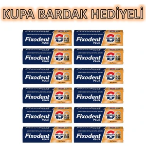 Plus Extra Güçlü Diş Protez Yapıştırıcı Tat Içermez Krem 40 gr 12 Adet ( Kupa Bardak Hediyeli)