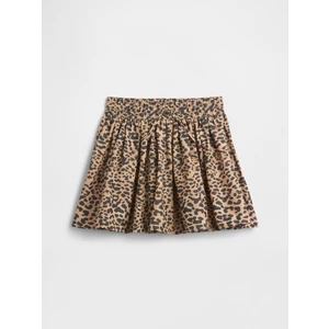 Kız Çocuk Kahverengi Leopar Desenli Etek