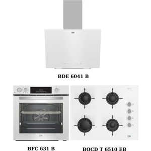 Beyaz Cam Digital Ankastre Set (Bde 6041 B + Bocd T 6510 Eb + Bfc 631 B)