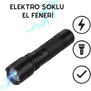 Feer Teknoloji Çift Fonksiyonlu El Feneri – Şarjlı, Elektro Şoklu, Taşınabilir Güvenlik Aracı