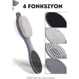 4 In 1 Set Ayak Bakım Seti | Topuk Törpüsü, Rendesi, Fırçası ve Ponza Taşı ile