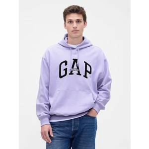 Erkek Mor Heavyweight Oversized Logo Sweatshirt