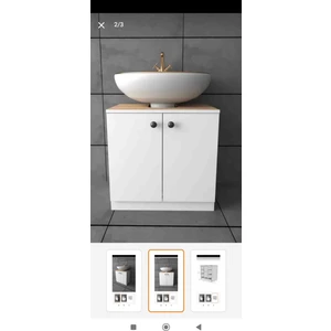 Ayaklı Lavabo Için Dolap Raf Düzenleyici 2 Kapaklı Lavabo Banyo Dolabı RZ64*42