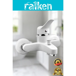 Beyaz Banyo Duş Bataryası Musluğu - %100 Pirinç, Paslanmaz, Ağır Gövde