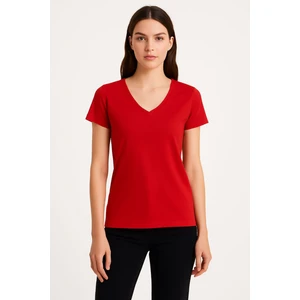 V Yaka Kadın T-Shirt
