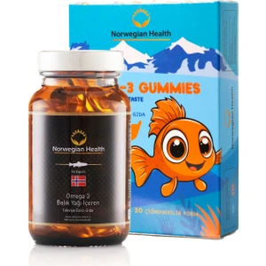 Norwegian Health Omega 3 60 Kapsül + Çocuk Tutti Frutti Aromalı Omega 3 Gummies 30 Kapsül