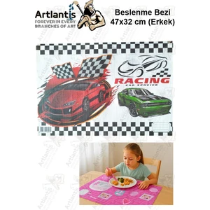 Beslenme Bezi Erkek Modeli Yıkanabilir 32X47 cm 1 Adet Beslenme Örtüsü Okul Öncesi Kreş Anasınıfı Ilkokul Için Ideal