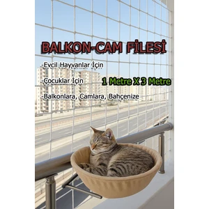 Çocuk Kedi Hayvan Güvenlik Balkon Filesi 1 Metrex3 Metre Balkon Cam Bahçe Çocuk Kedi Koruyucu File