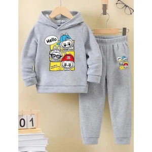 Kışlık Kız Erkek Çocuk Eşofman Takımı 5 6 7 8 9 10 11 12 Yaş Labubu