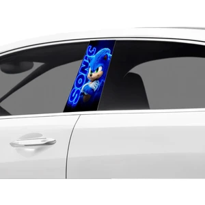 Araç Kapı Direk Kaplama Folyosu Sonıc Desenli (Sağ Sol Takım) (2 Adet) - 22X50 cm