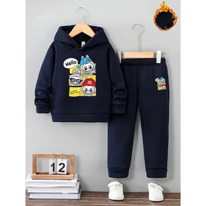 Kışlık Kız Erkek Çocuk Eşofman Takımı 5 6 7 8 9 10 11 12 Yaş Labubu