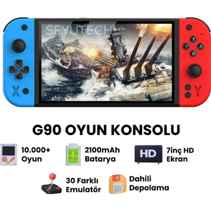 G90 Oyun Konsolu Yeni Nesil El Atarisi 2000 Mah Batarya 10.000+ Oyun 7inç Hd Ekran