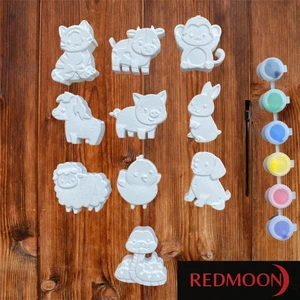 12 Karakter Alçı Boyama Taş Boyama Seti