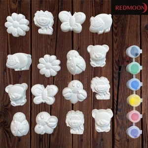 16 Karakter Alçı Boyama Taş Boyama Seti