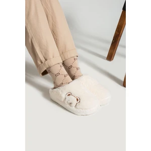 Kadın Ev Terliği Peluş Terlik Çeyiz ve Bohça Terliği Ses Yapmaz Kalın Taban