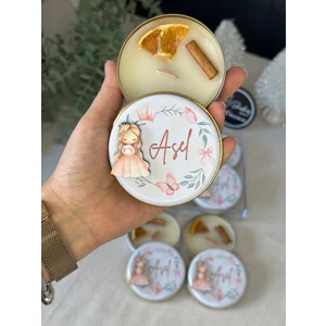 Kabartmalı 3 Boyutlu Isimli Yeni Doğan Bebek Mevlüt Hediyelik Mum-Prenses Kız-Toplam 10 Adet