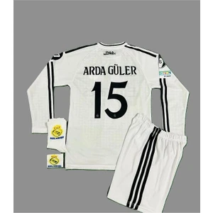 Arda Güler 2024-25 Yeni Sezon R,e,a,l, Madrid Uzun Kollu Çocuk Iç Saha Forması