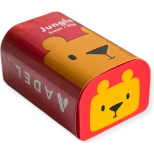 Jungle Serisi Jumbo Boy Silgi, 3 Farklı Hayvan Tasarımlı, Aslan, Kurbağa ve Ayı Desenli