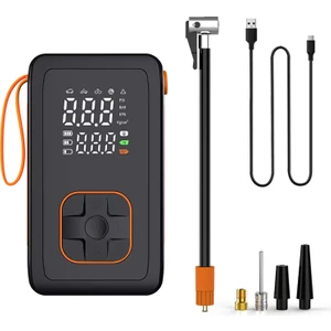 Şarjlı Ledli Powerbank Özellikli Oto Motosiklet Bisiklet Lastik Hava Kompresörü Hava Pompası