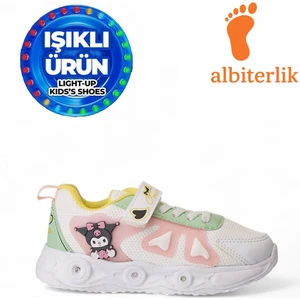 Kız Çocuk Kuromi Figürlü Cırtlı Işıklı Mevsimlik Kışlık Çocuk Okul Sneaker Spor Ayakkabı