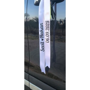 Gelin Arabası Kurdelesi , Düğün Araba Süsü ,konvoy Süsü, Isimli Kurdele Kişiye Özel