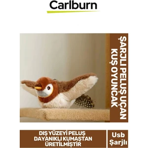 Premium Avcılık Içgüdüsünü Ortaya Çıkaran Kanat Çırpan Sesli USB Şarjlı Peluş Uçan Kuş Oyuncak