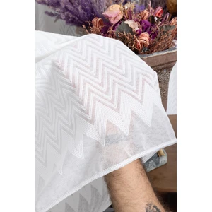 Zikzak Ekru 1/3 Sık Pileli Ütü Istemez Kırışmaz Yeni Sezon Salon Oda Tül Perdesi