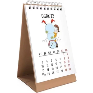 Dört Mevsim Konsept 2026 Takvim Sevimli Kız 2026 Masa Takvimi Kraft