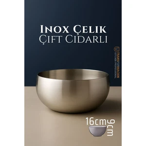 Çift Cidarlı Kase - Inox Çelik Kase 16 cm 722033