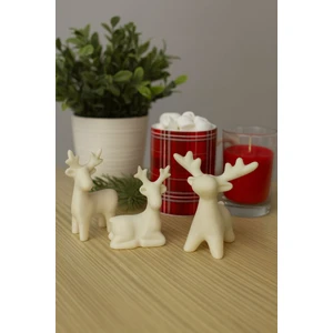 Geyik Figürleri Minimalist Dekoratif 3'lü Set Yılbaşı Süsü Masaüstü Dekoru