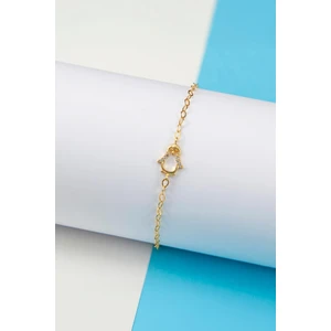 Altın Kaplama Zirkon Taşlı 925 Ayar Gümüş Minimal Penguen Bayan Bileklik