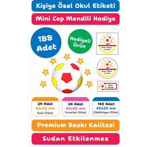 188 Adet Kişiye Özel Okul Etiketi | Kalem Defter Kitap Için Isim Yazılabilir Sticker Seti Model:11