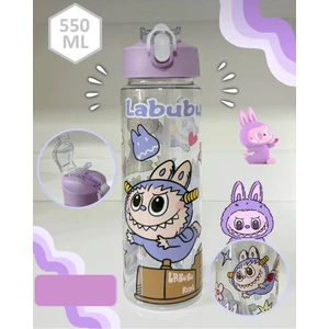 Labubu Su Matarası Labubu Karakter Baskılı Pipetli Su Matarası Labubu Suluk Bpa Içermez