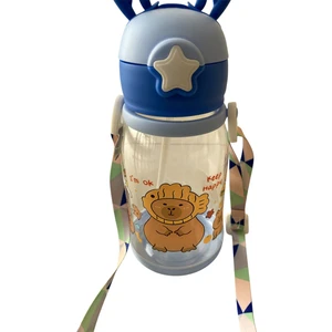 Geyikli Matara Pipetli Suluk Çocuklar Için Su Matarası Bpa Içermez Askılı