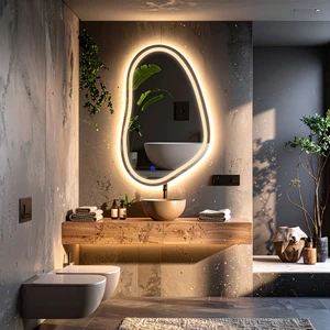 Vornel Günışığı Led'li Lazer Kumlamalı Lavabo & Banyo Aynası (Dokunmatik Sensörlü)