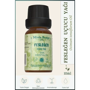Minia Bahçe Fesleğen Uçucu Yağı, %100 Saf, 10 ml