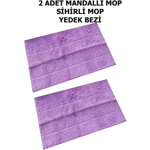 Mucit Home 2 Adet Mandallı Mop Yedek Bezi Mor Renk