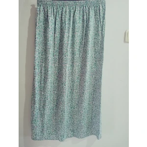 Beli Lastikli Desenli Viskon Basma Kumaş Maxi Boy Anne Etek 36-48BEDEN