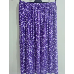 Beli Lastikli Desenli Viskon Basma Kumaş Maxi Boy Anne Etek 36-48BEDEN