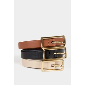 Kadın Suni Deri 3'lü Günlük Kemer F8372AXNS