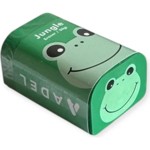 Jungle Serisi Jumbo Boy Silgi, 3 Farklı Hayvan Tasarımlı, Aslan, Kurbağa ve Ayı Desenli