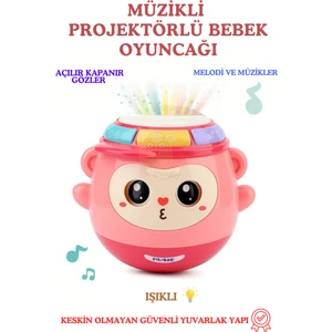 Bebek Oyuncağı Galaxy Projektör Oyuncak Gece Lambası ve Müzik Şarkıları Pembe