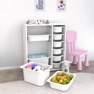 10 Sepetli Çok Amaçlı Oyuncak Dolabı - Beyaz - 83x30x69,5 cm