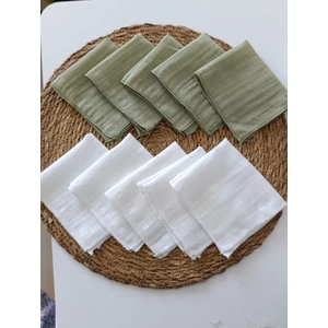 10’lu Paket Çift Kat Dokuma  Müslin Bebek Ağız Mendili %100 Pamuk 20X20 cm