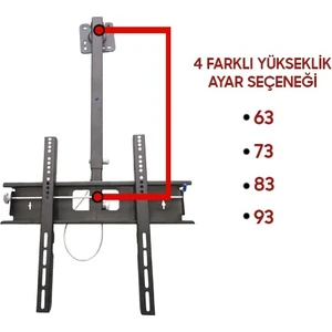 BT Bayır Teknoloji  Axen 43" Inç - 109 Ekran Tv- Lcd-Led-Monitör Televizyon Hareketli Tavan Askı Aparatı