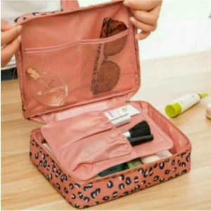 Organizer Kozmetik Makyaj Çantası Su Geçirmez Özellikli Kahverengi