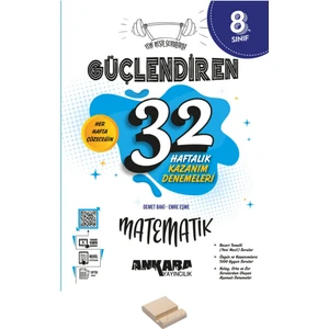 Ankara Yayıncılık Lgs 8. Sınıf Güçlendiren 32 Haftalık Matematik Kazanım Denemeleri ve Telefon Standı