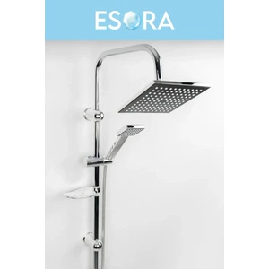 Siyah Krom Başlıklı Kare Robot Tepe Yağmurlama Duş Seti